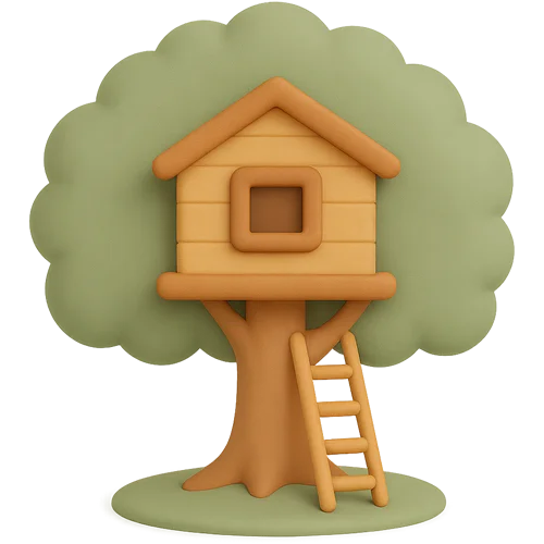 Osobní dětská kniha o stavění domečku na stromě plná kouzel