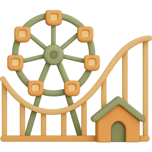 Osobní dětská kniha o návštěvě zábavního parku plná magie