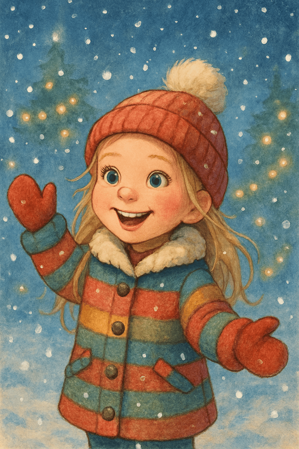 Ilustrace pro Vánoční magie ve sněhových vločkách